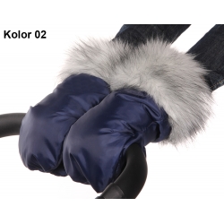 Podwójnie ocieplone mufki z futrem zapięcie magnesowe